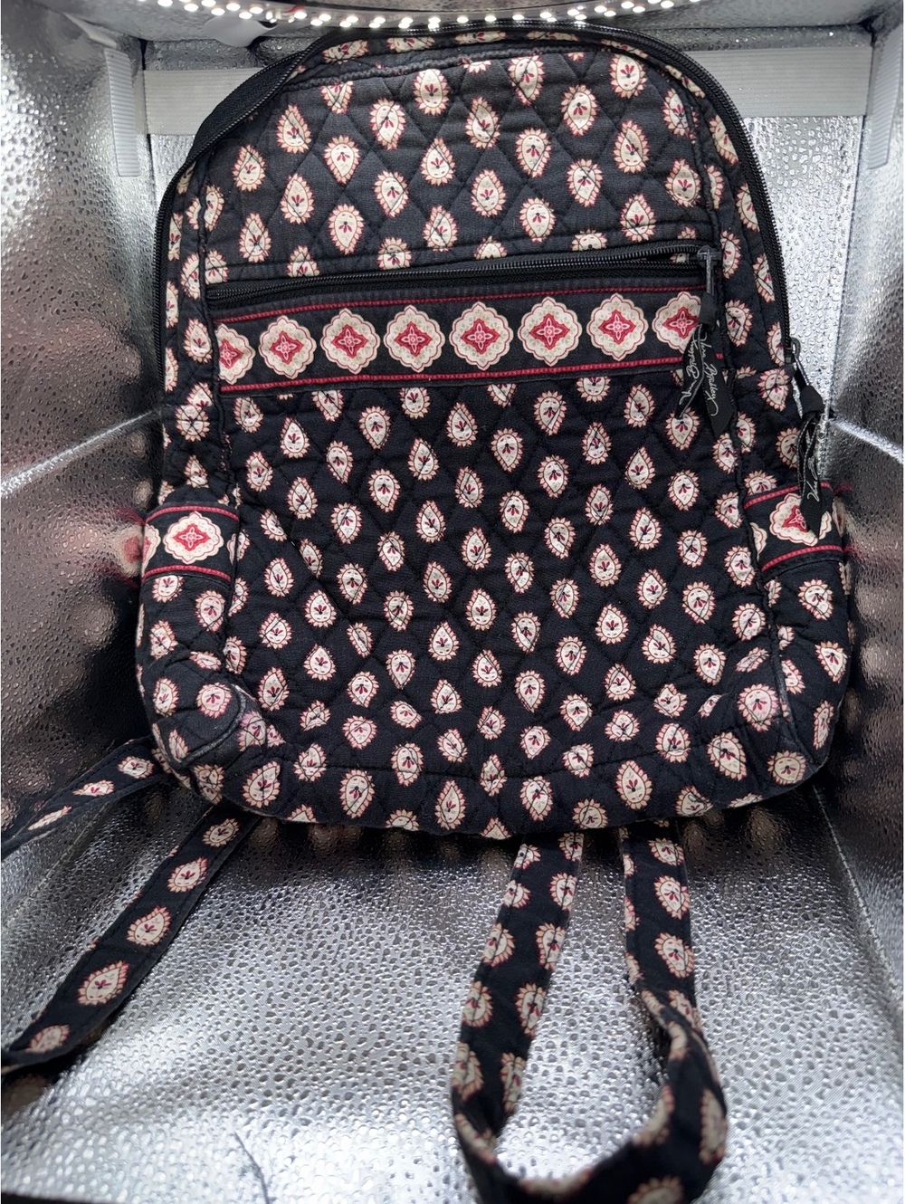 Vera Bradley Quilted Fabric Backpack with Floral Pattern